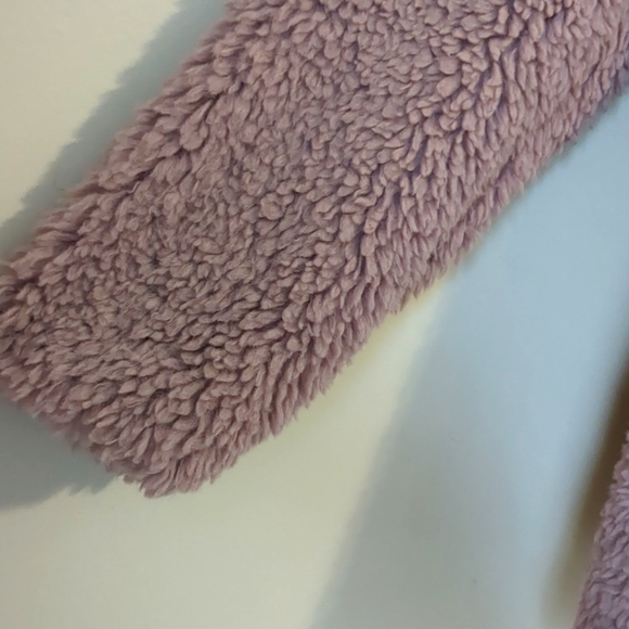 Louise Paris Large Dusty Mauve Pale Purple Teddy Faux Fur Jacket sweater - Picture 3 of 6